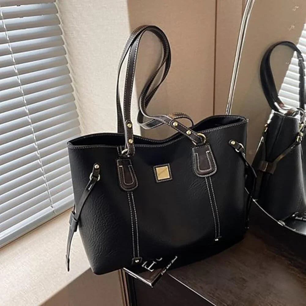 Tote Bag Zipper Shoulder Bags Vegan Leather Handbags Bag Faux Leather X004GBLI97 - Picture 2 of 6